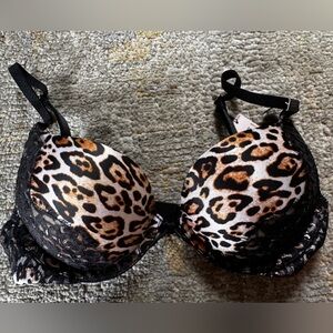 Victoria’s Secret Leopard Print Lace Trim Bra